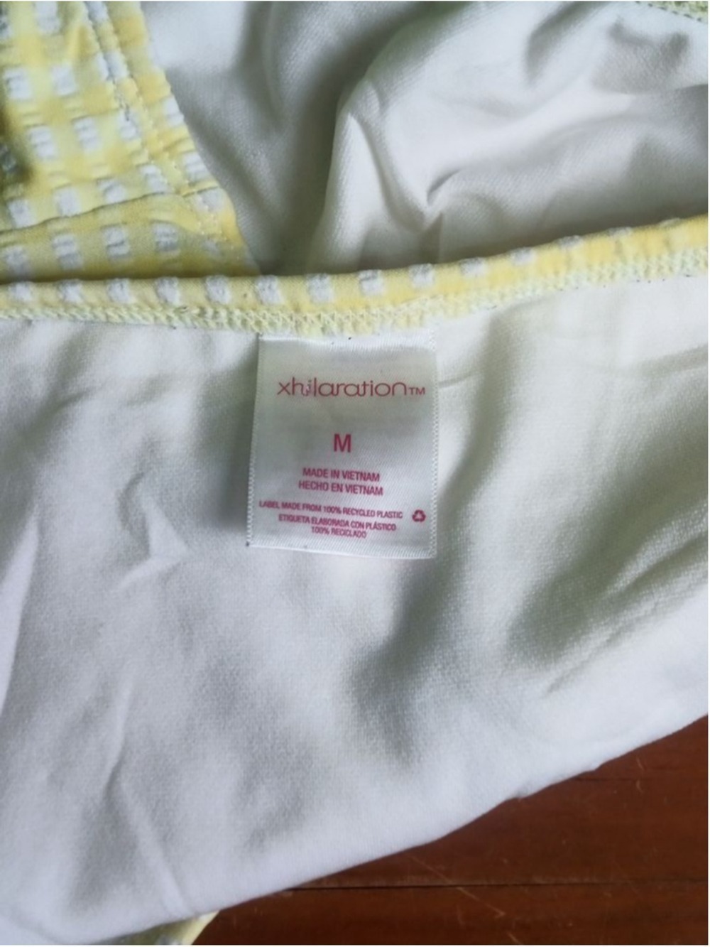 Xhilaration Bikini Bottom Medium Yellow White Gingham - Picture 4 of 5
